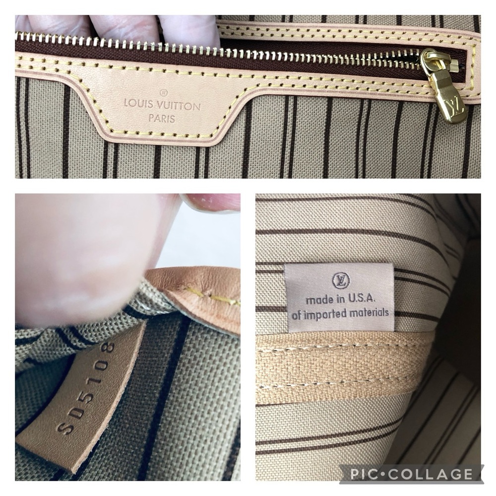 Louis Vuitton Neverfull MM Tote coated fabric cowhide leather trim Shoulder Bag - Picture 16 of 17